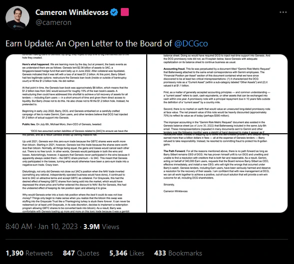 winklevoss open letter to DCG tweet